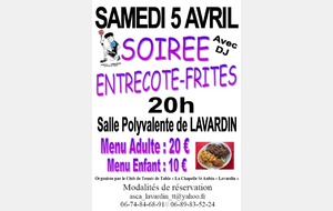 !!! Soirée Entrecôte-Frites !!!